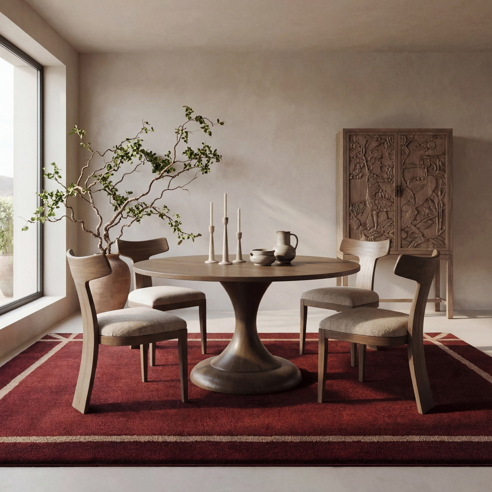 Bordered Hand-Woven Rug, Rectangle 8'6" x 11'6"