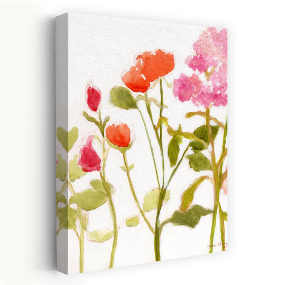 Contemporary Art Abstract Rose Bush Plant Landscape Wall Art