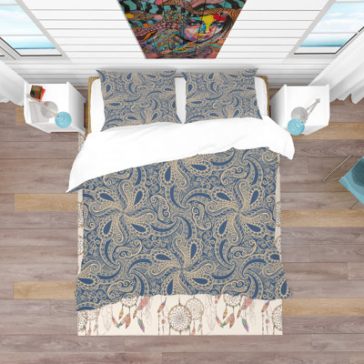 Lace Pattern - Bohemian Damask Duvet Cover Set - Microfiber Polyester