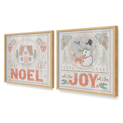 «Woodland Holiday Joy», ensemble de 2 reproductions d'art
