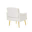 Fauteuil en velours blanc crème avec pieds en métal - Ajout de salon moderne