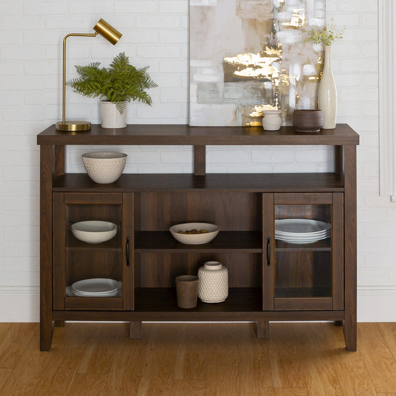 Keron 52" Wide 2-Door Sideboard, Dark Walnut