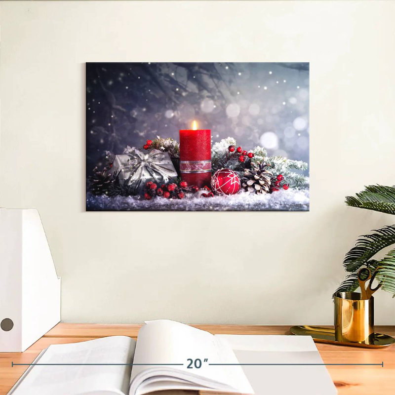 Décoration de l'Avent enneigé, H 8 po x l 12 po
