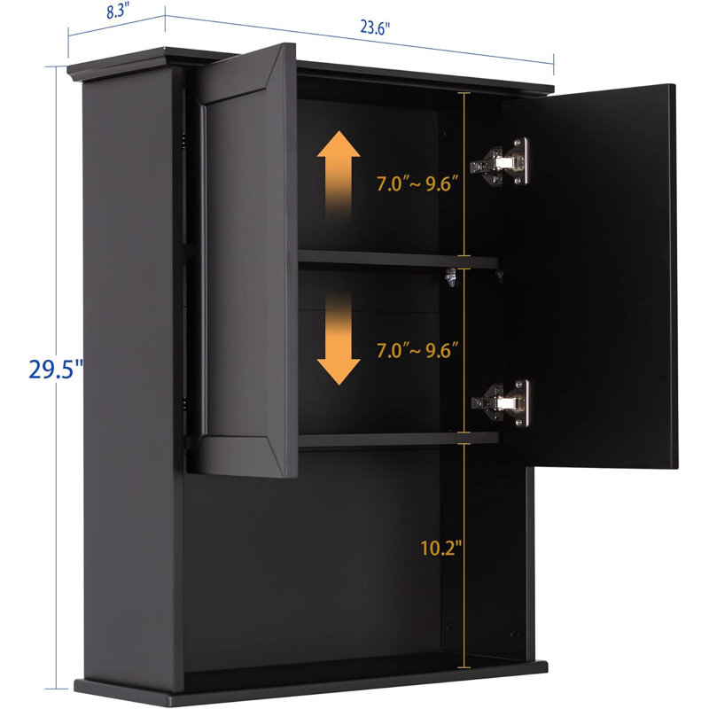Beesan Bathroom Cabinet, Matte Black