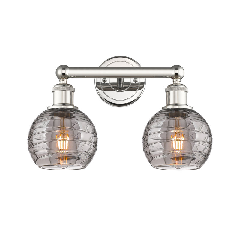 Cambria 2 - Light Dimmable Vanity Light, Polished Nickel, Light Smoke