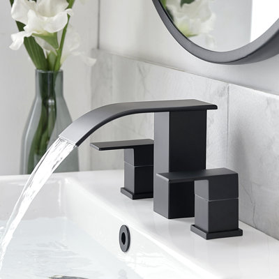 2-handle Bathroom Faucet with Drain Assembly