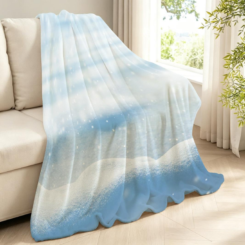 Jeté en molleton bleu flanelle ultra doux, Jeté 40 po x 50 po