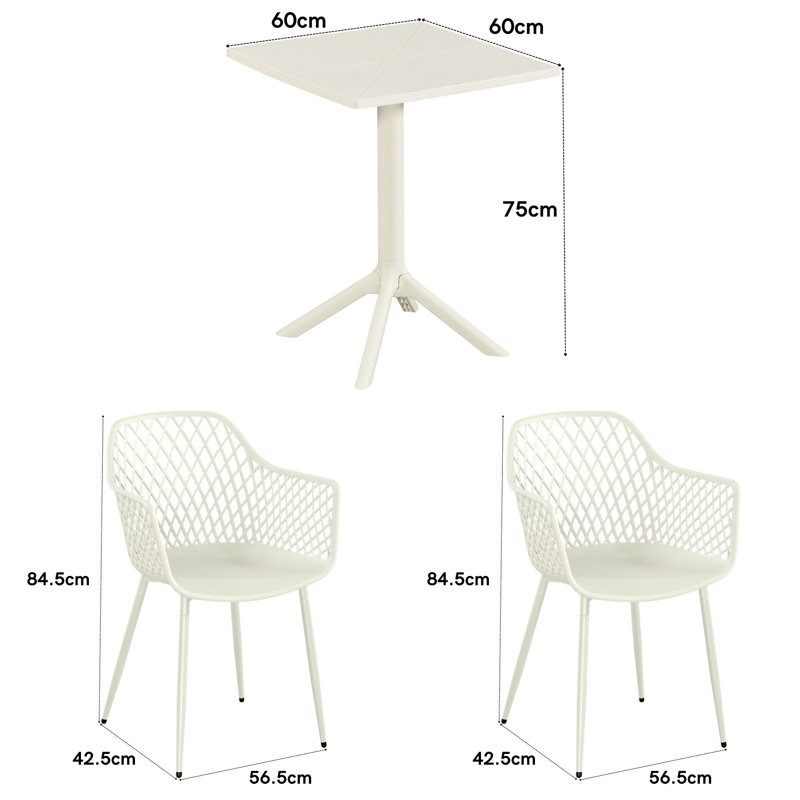 Rimini Patio Dining Set with, Off-White