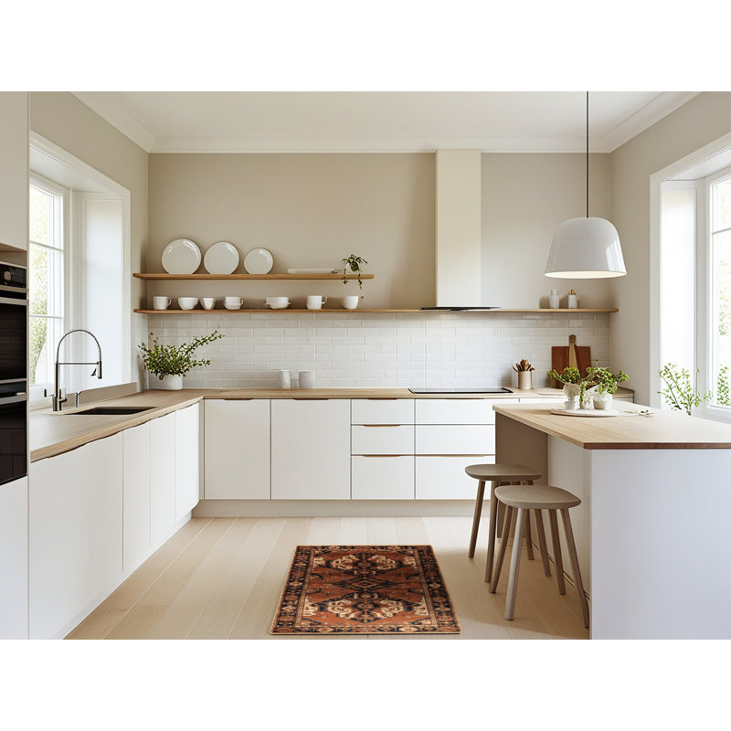 Tapis brun turc lavable à la machine, Rectangulaire 2 pi x 3 pi
