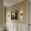 Ensemble de deux appliques murales murales modernes dorées à DEL à intensité variable pour l'intérieur de la salle de bain, couloir (17,7 pouces, paquet de 2)