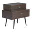 Table de bout à piédestal en bois brun 24 po avec deux tiroirs