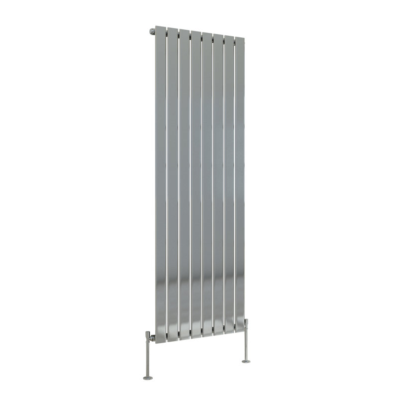 Briscoe Vertical Single Flat Panel Radiator, Chrome, 160cm H x 54.4cm W x 5.2cm D
