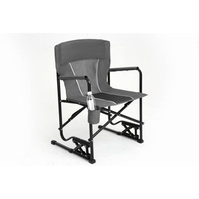 Chaise berçante d'extérieur pour la détente - Poche à boisson pliante portative et camping confortable avec support pour boisson confortable pour le dos