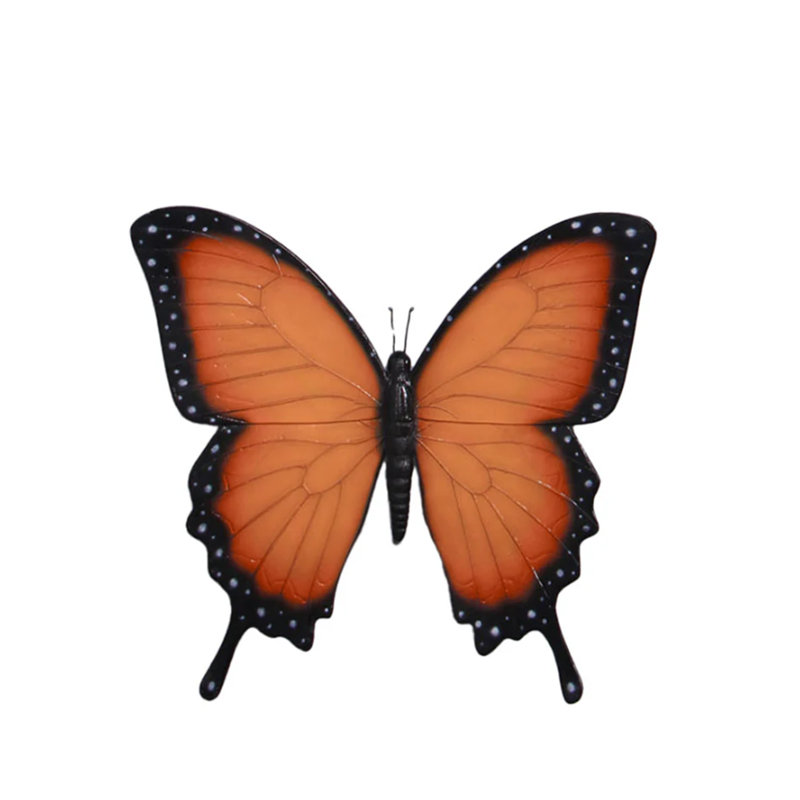 Orange Butterfly Insect Wall Decor Statue, Orange/Black
