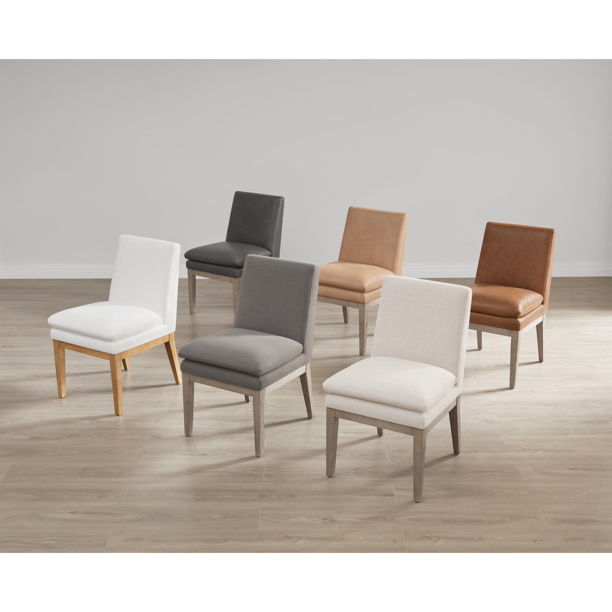 Bethea Upholstered Back Side Chair, Effie Linen Performance Linen