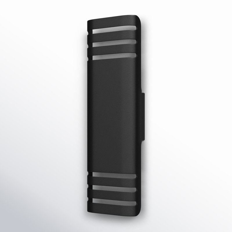 Mirha Aluminum LED Wall Light, 20" H x 6.25" W x 3.25" D, 12, Black