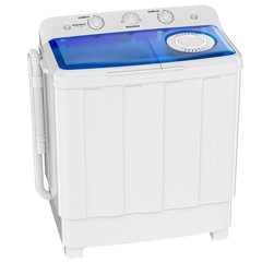 28Lbs Portable Washing Machine Compact Twin Tub Washer Spinner With Drain Pump Timer