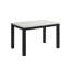 Chaises rembourrées en peluche de 5 pièces avec dessus en faux marbre blanc et gris anthracite