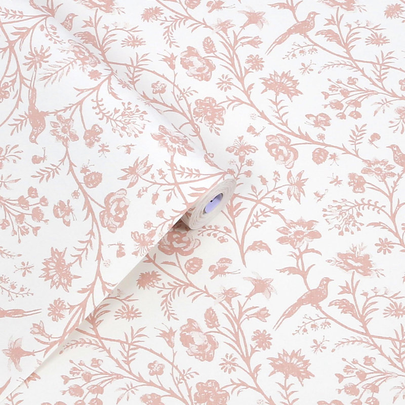 Laura Ashley Shepherd’s Purse Dark Blush Wallpaper