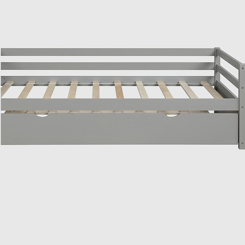 Lit de jour simple avec cadre gigogne, Gris