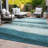 Machine Washable Indoor/Outdoor Arline ACN2169 Striped Rug-1410471309