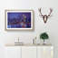 The Frankfurt Skyline in Germany at Night - Picture Frame Painting Print-55639790-55639793