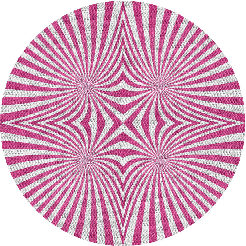 Rose/Tapis décoratif grise, Rond 7 pi