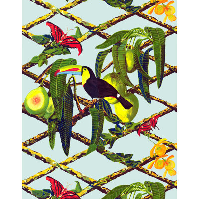 Tucan Floral Vinyl Wallpaper Double Roll