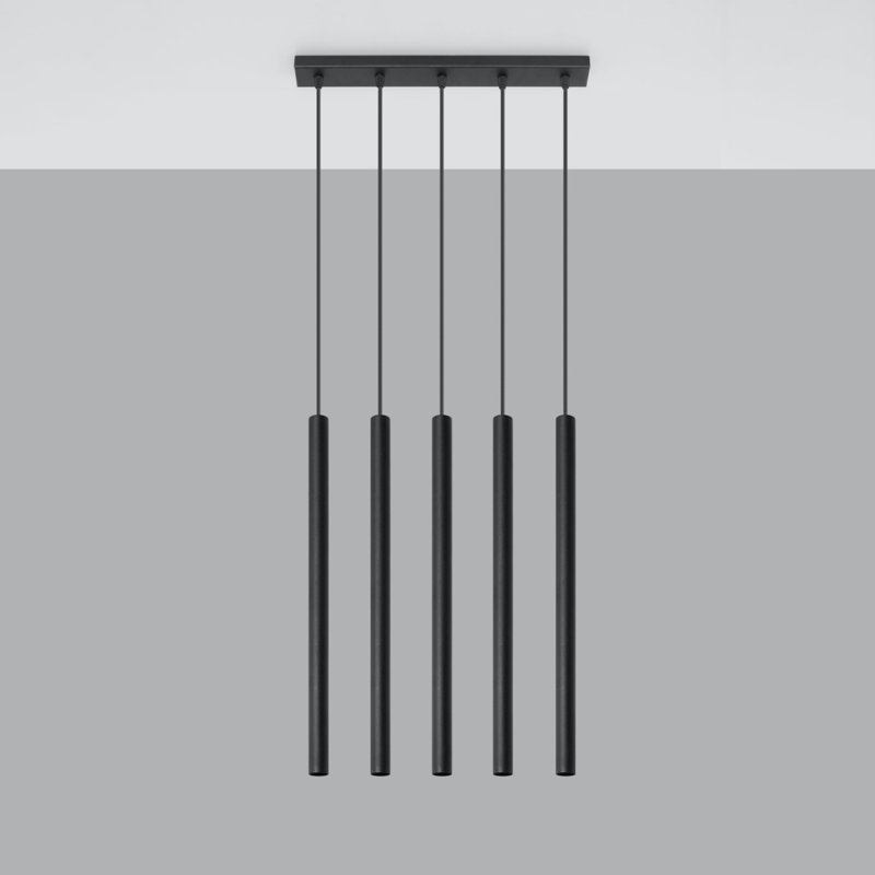 Mcgarity 1 - Light Geometric Pendant, Black, 100cm H x 45cm W x 8cm D