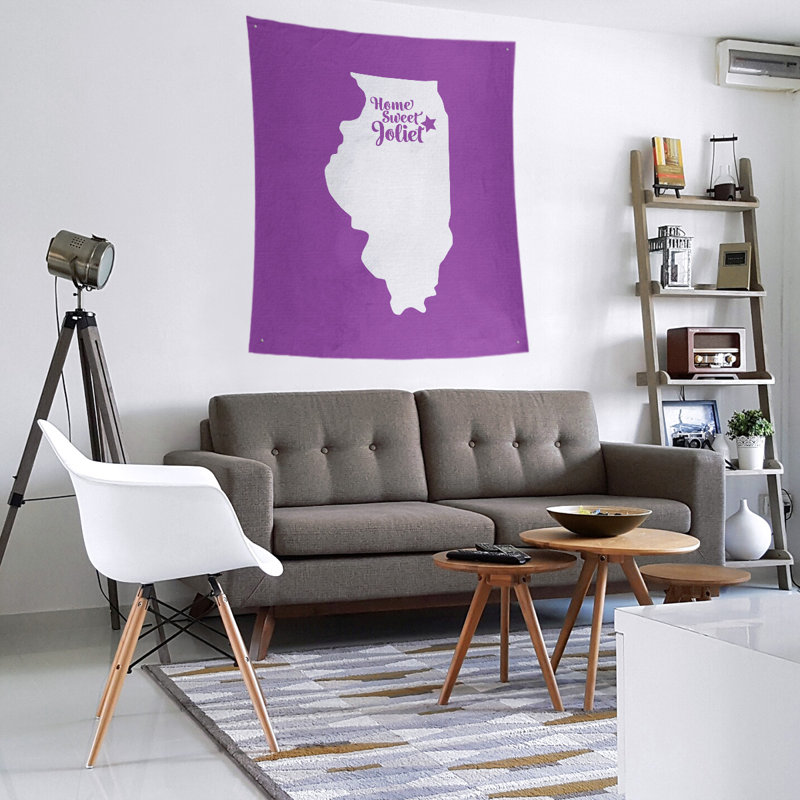Tapisserie Joliet Illinois, H 27,5 po x l 37,5 po, Violet