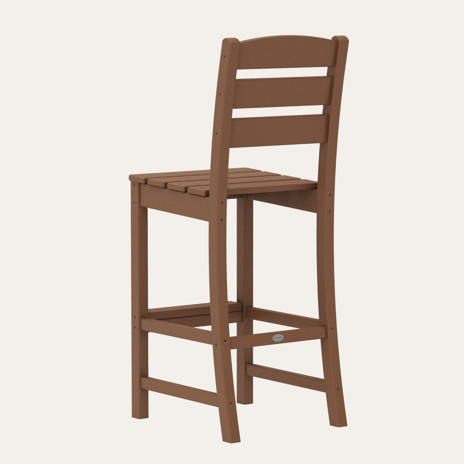 POLYWOOD® Lakeside Armless Patio Bar Stool, Teak