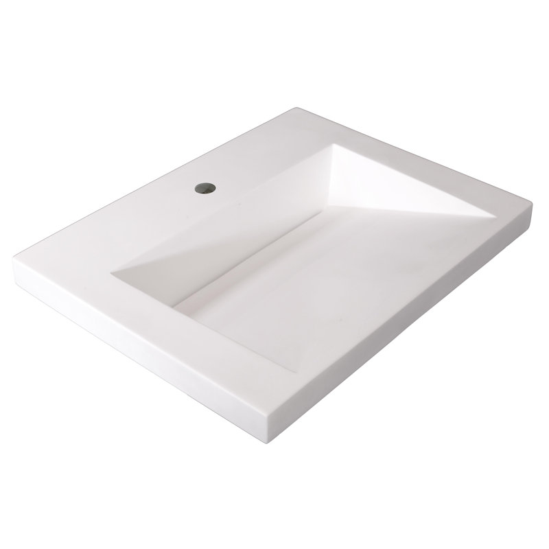 25'' Composite Single Bathroom Vanity Top with Sink
