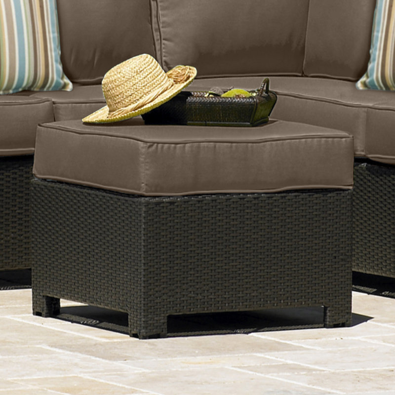 Sunbrella® Outdoor Ottoman Cushion, Sunbrella® Canvas Canvas, 4" H x 22" W x 20" D