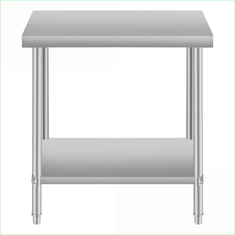 Table de préparation en acier inoxydable 24 po x 18 po pour la maison / restaurant, facile à nettoyer avec tablette inférieure