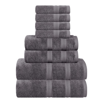 Smart Quick-Dry Zero Twist Cotton 8-Piece Towel Set