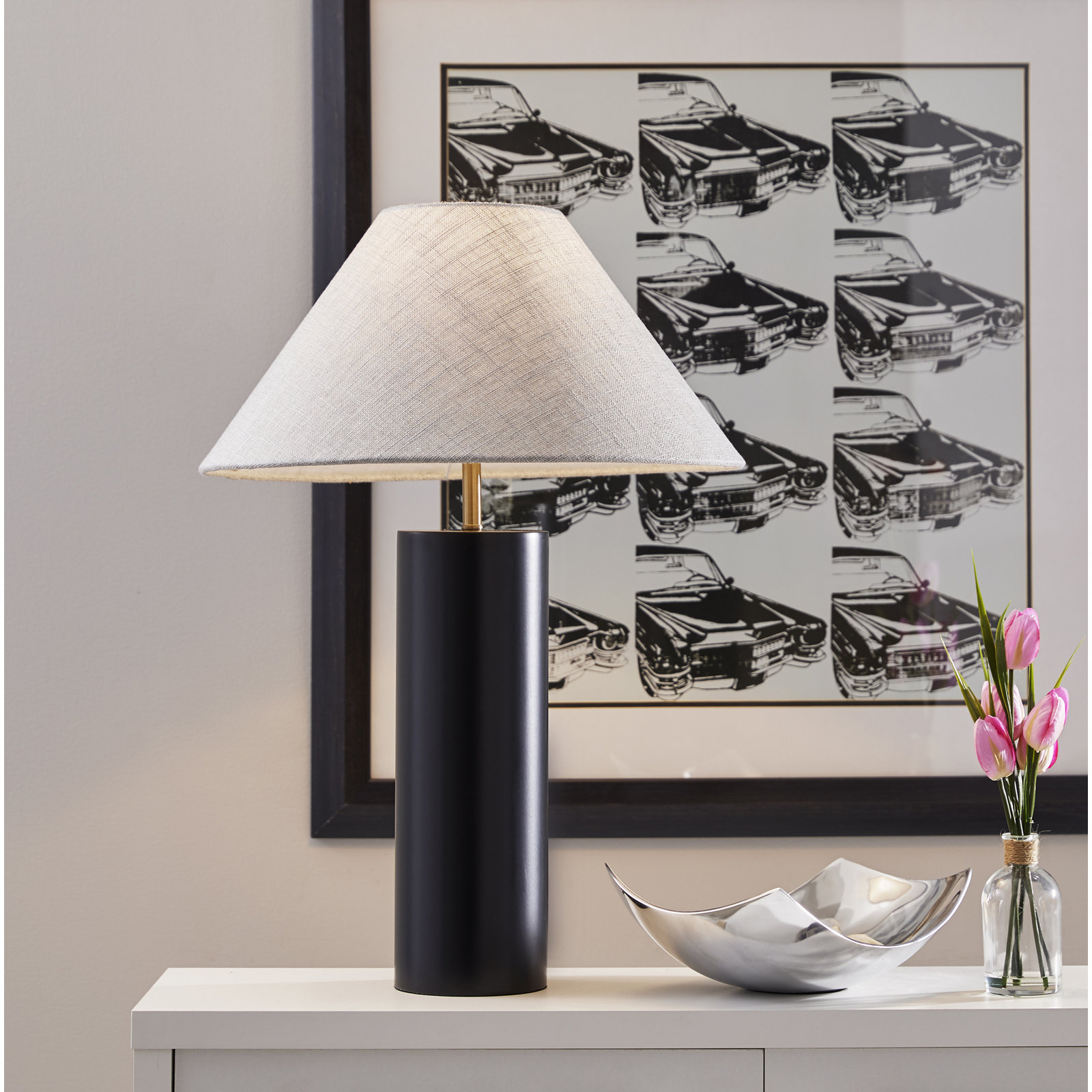 Starr Solid Wood Table Lamp, Black