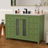 Meuble-lavabo moderne de 48 po avec comptoir en pierre de quartz, lavabo en céramique, dosseret inclus