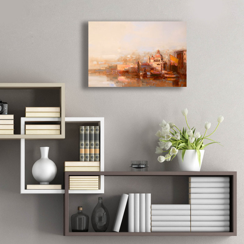 Art mural en verre Lark Manor ™ «Venice» par Vahe Yeremyan, H 16 po x l 24 po x P 0,2 po