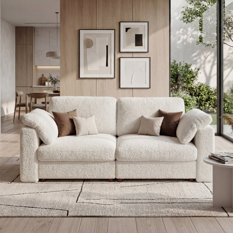 Canapé 102 po 2 places 102 po, H 36,6 po x l 102 po x P 34,2 po, Blanc