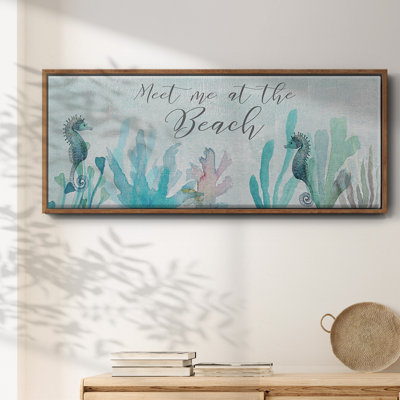 Seahorses and Coral- Framed Canvas