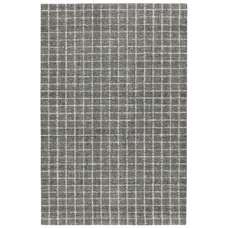Conall Grey Hand Micro Hooked Wool Rug, Rectangle 5' x 8'
