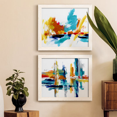 Captive Color II - ensemble de 2 peintures sur toile encadrées