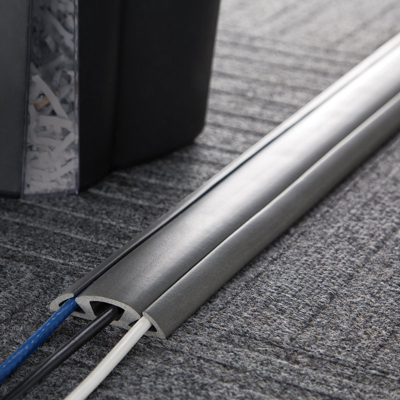 Dark Gray Flexible 5-ft Cord Protector and Concealer