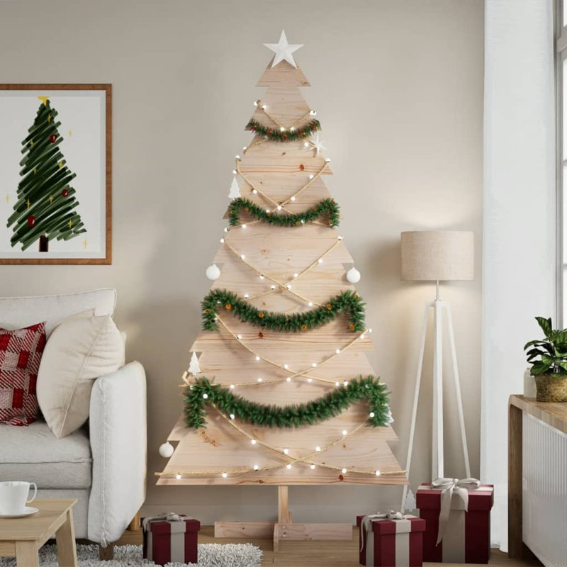 Wood Holiday Shaped Ornament, 180cm H x 92cm W x 50cm D, Brown