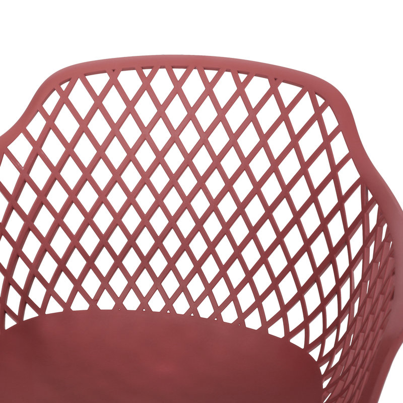 Poppy Chair For Outdoor Use: , Frame, Red Polypropylene, 22.69 In.D X 21.29 In.W 32.76 In.H, Minimalist Design Dining Chair: Weather , Stable Structure, In.Depth In.Width In.Height
