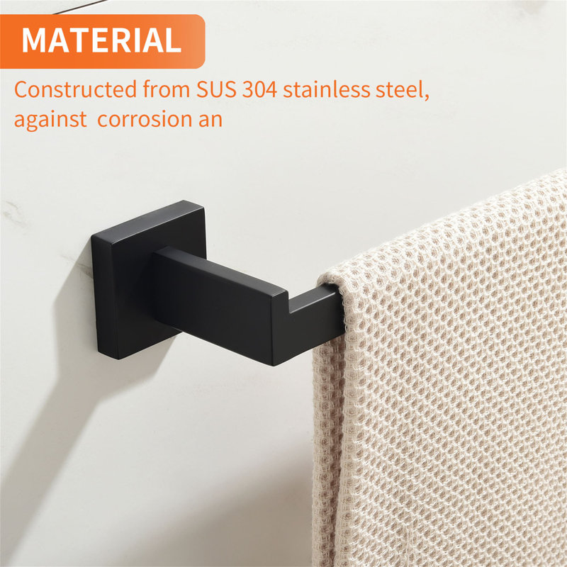 5 - Piece Bathroom Hardware Set, Matte Black