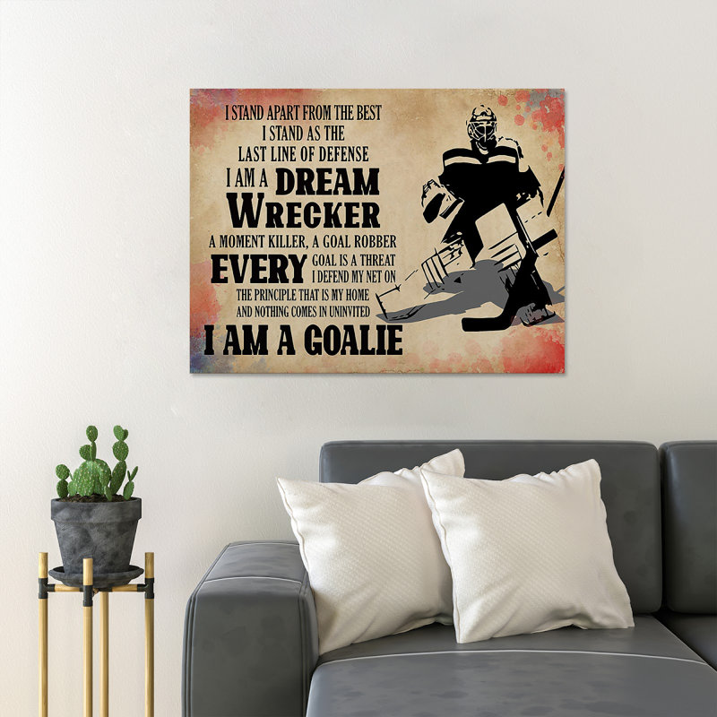 «Hockey Player Man», impression sur toile tendue, H 16 po x l 20 po x P 2 po