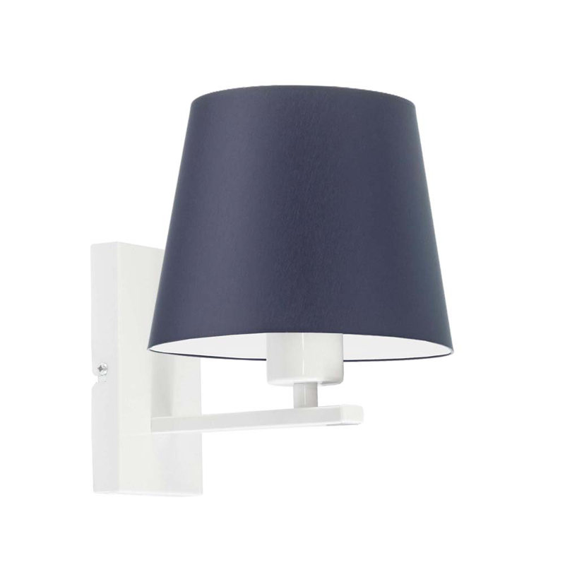 Asawir Steel Armed Sconce, White, Navy Blue
