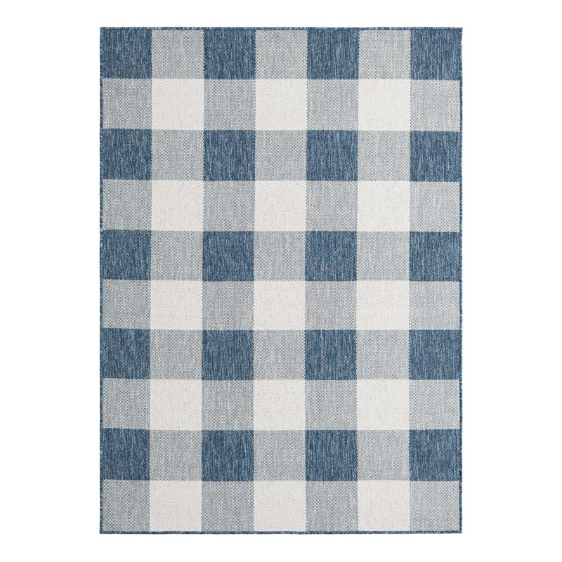 Talih Gingham Indoor / Outdoor Rug, Rectangle 5'1" x 7'1"