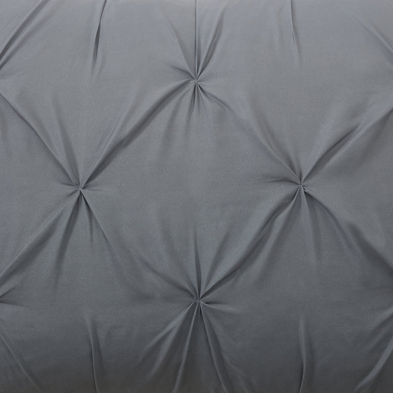 Ensemble d'édredon lit dans un sac Loralie Ombre, Édredon pour lit simple + 1 taie décorative stan, Gris